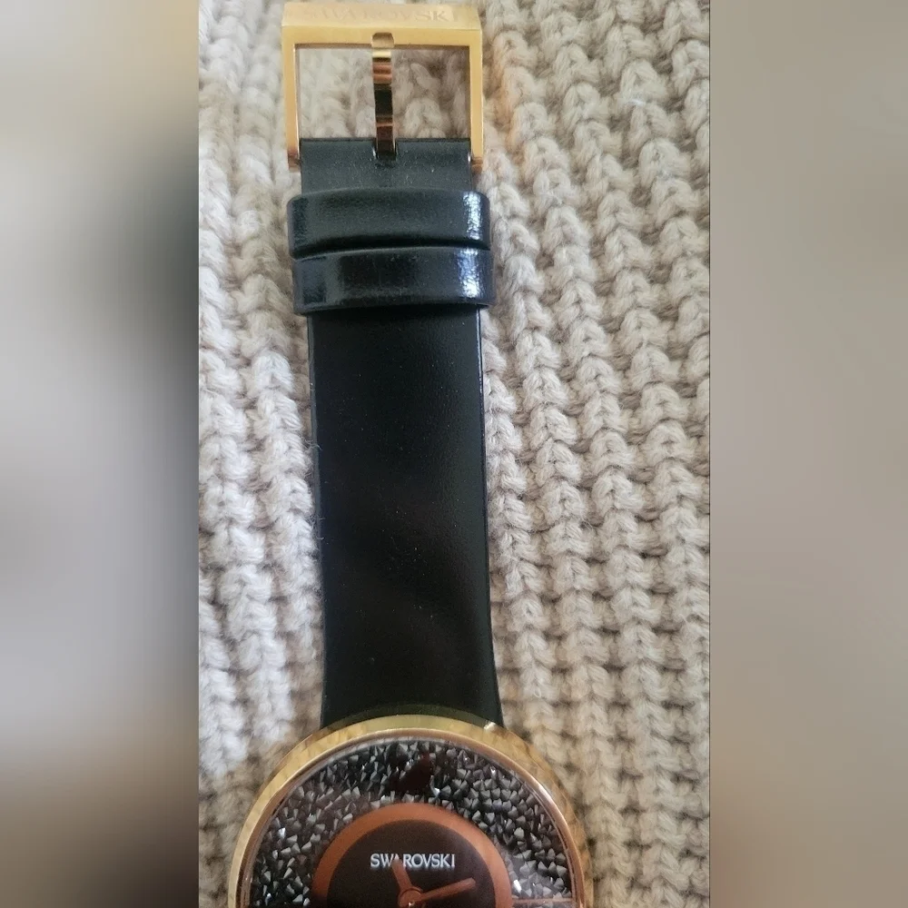 Swarovski Crystaline Watch, Black, Rose-Gold Tone
